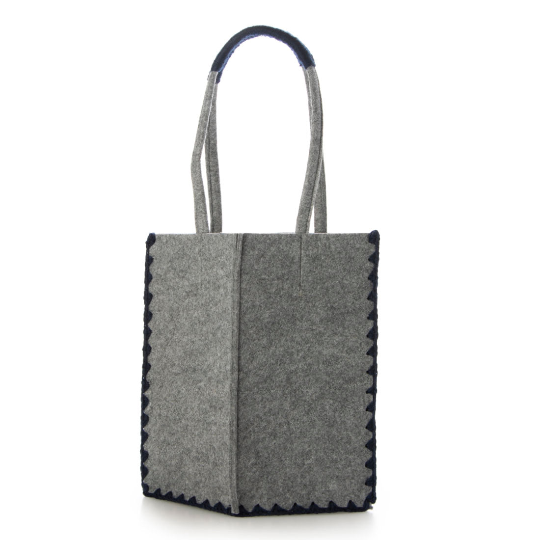 アースメイド EARTH MADE E6528 FELT*KNIT CROCHET TOTE/M,グレー