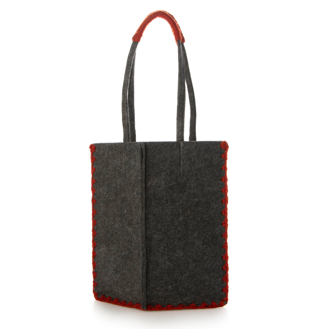 アースメイド EARTH MADE E6528 FELT*KNIT CROCHET TOTE/M,ブラック