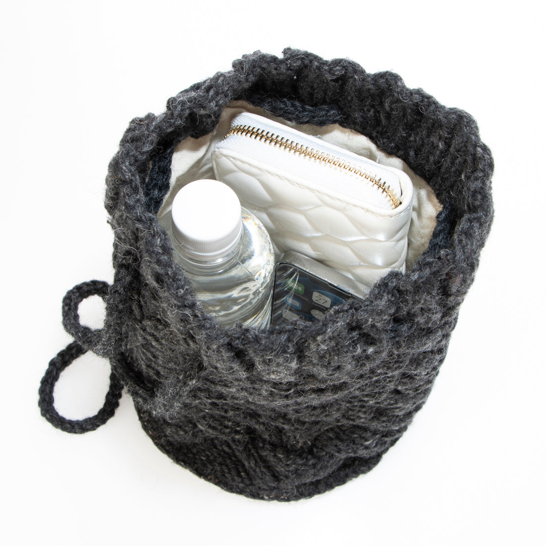 アースメイド EARTH MADE E6521 WOOL KNIT KINCHAKU BAG