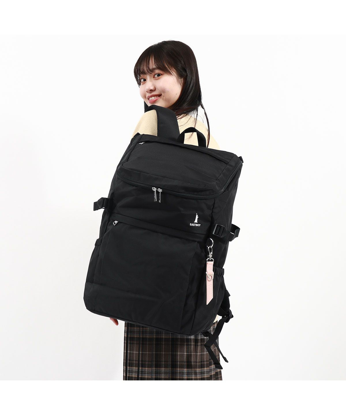 East Boy EAST BOY East Boy Backpack Large Capacity EASTBOY School Bag B4 30L Commuting Lightweight Antibacterial Water-Repellent PC Storage with Rain Cover Plantain EBA44