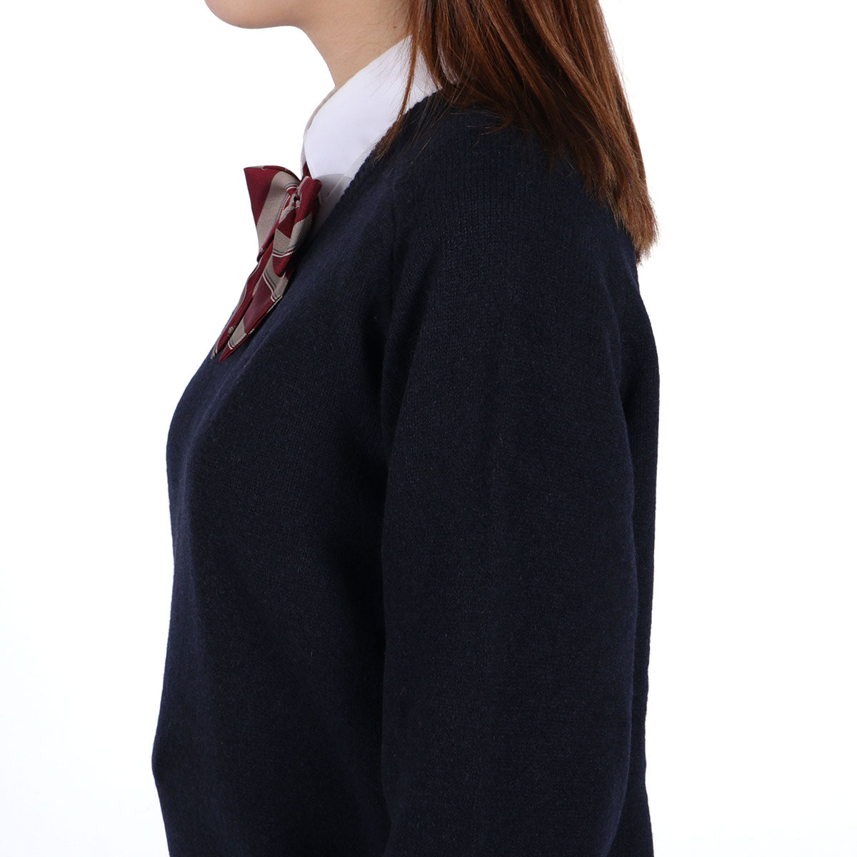 イーストボーイ EAST BOY セーター レディース 学生 制服 秋冬 秋 冬 薄手 かわいい Vネック 紺色 紺 白 ラムウール ウール 女神刺繍 長袖 スクール 定番 通学 女子 女子高生 ラムウールセーター7G 5216502 （ブラック） ブラック