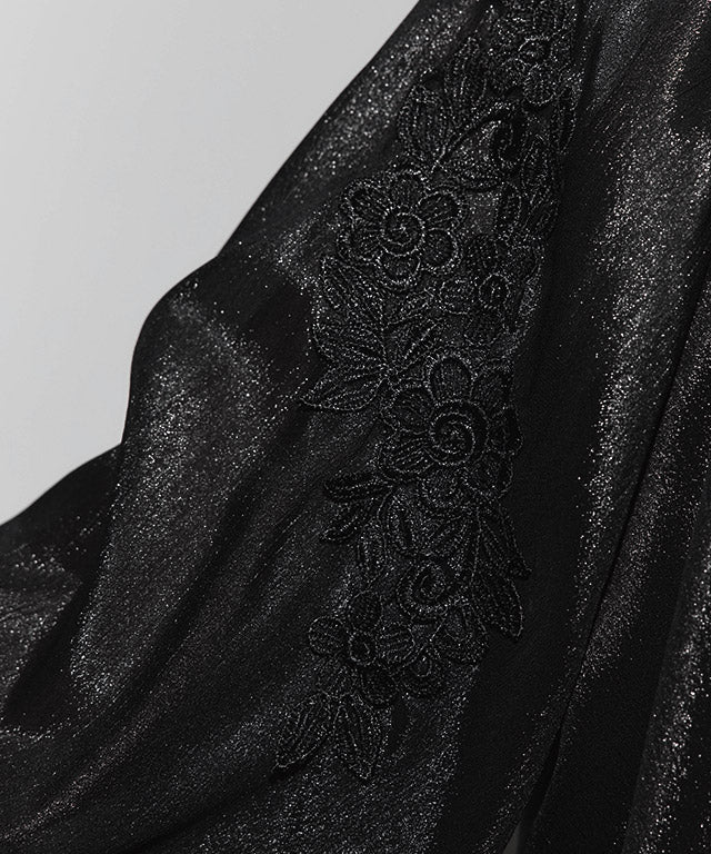 クラム ECLAM レース刺繍バルーンショートブルゾン （ブラック） ブラック