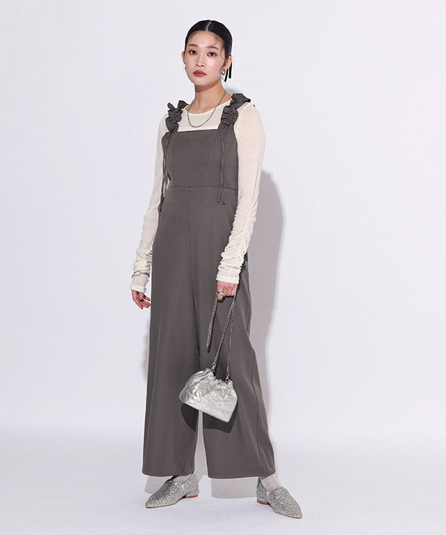 クラム ECLAM バックリボンデザインオールインワン （グレー） グレー