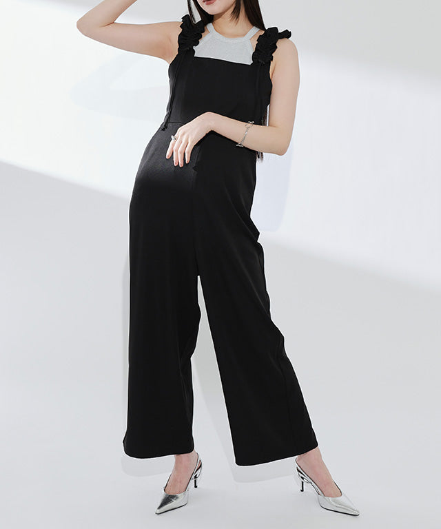 クラム ECLAM バックリボンデザインオールインワン （グレー） グレー