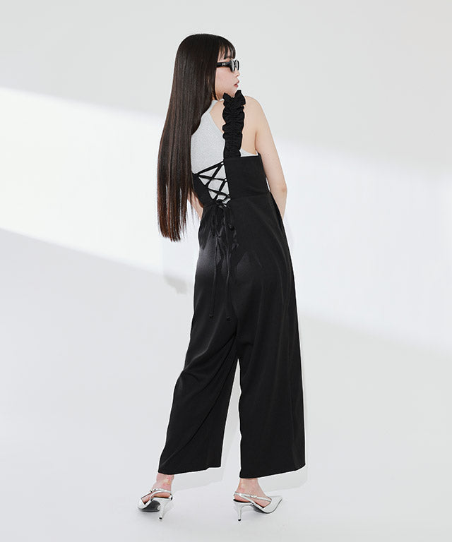 クラム ECLAM バックリボンデザインオールインワン （グレー） グレー