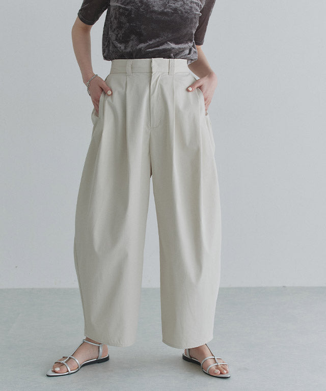クラム ECLAM フリンジジャカードタックパンツ （アイボリー） アイボリー