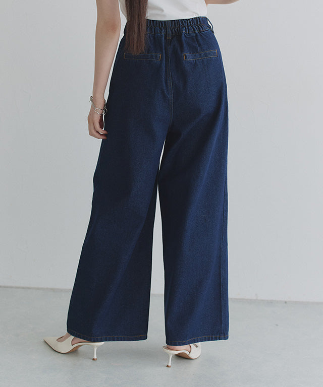 クラム ECLAM タックデザインデニムパンツ （ブリーチ） ブリーチ