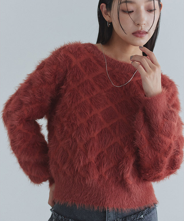 クラム ECLAM フェザークロップドニット （テラコッタ） テラコッタ