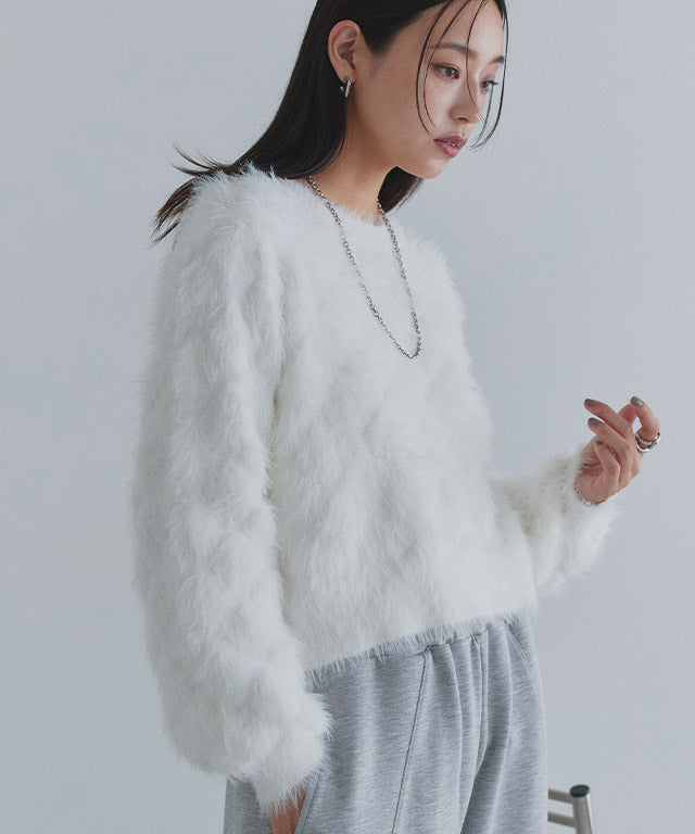 クラム ECLAM フェザークロップドニット （テラコッタ） テラコッタ