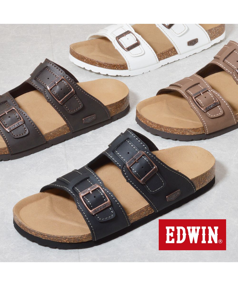 エドウィン EDWIN EDWIN エドウィン メンズサンダル EW9128 DM9128  （ダークブラウン） ダークブラウン