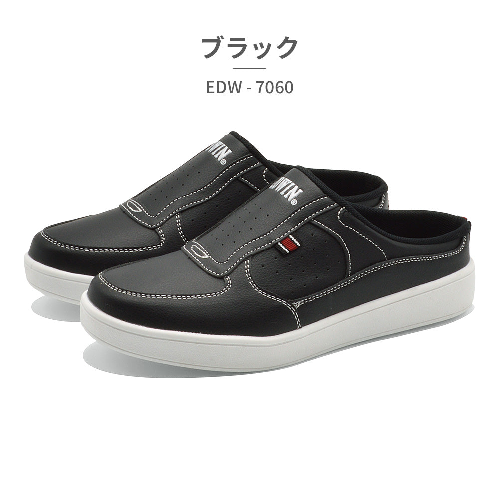 エドウィン EDWIN スニーカー メンズ EDW-7060 エドウィン 軽量 サボ つっかけ シンプル （ブラック） ブラック