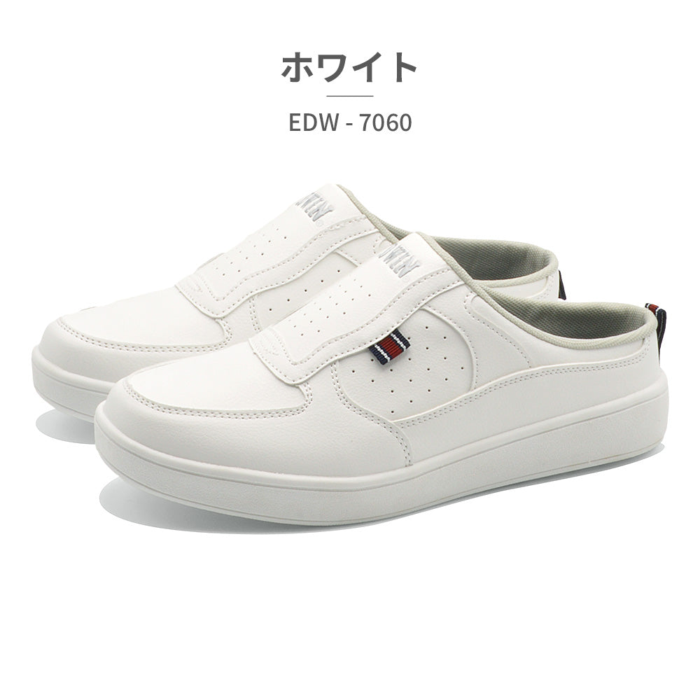エドウィン EDWIN スニーカー メンズ EDW-7060 エドウィン 軽量 サボ つっかけ シンプル （ホワイト） ホワイト
