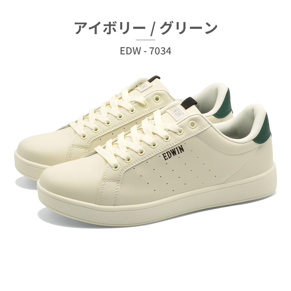 エドウィン EDWIN スニーカー メンズ EDW-7034 エドウィン 軽量 ローカット シンプル （グリーン） グリーン