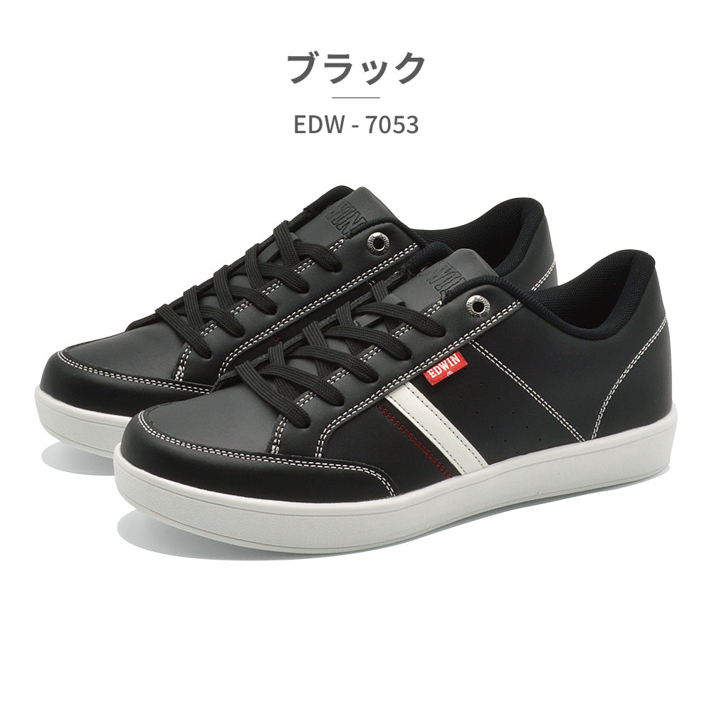 エドウィン EDWIN スニーカー メンズ EDW-7053 エドウィン 軽量 ローカット シンプル （ブラック） ブラック