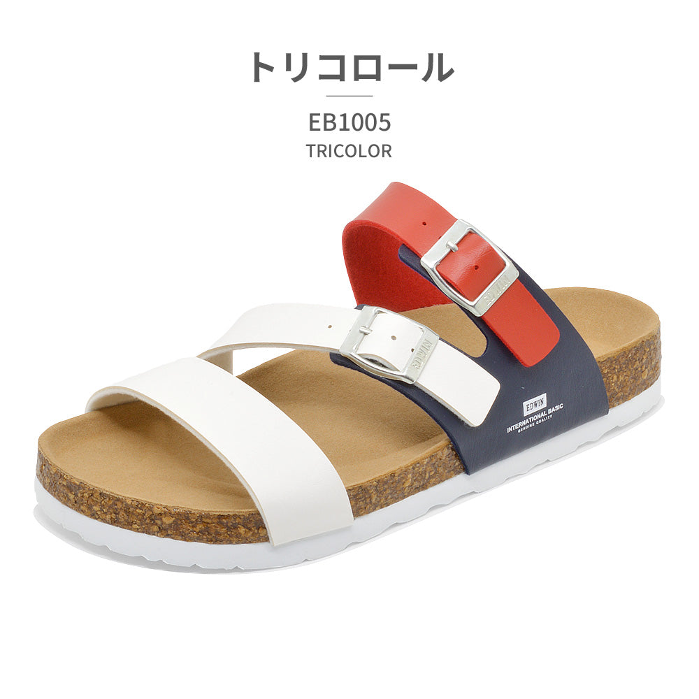 エドウィン EDWIN サンダル メンズ EB1005 エドウィン 春夏 コンフォート つっかけ ベルト 天然コルク （ホワイト） ホワイト