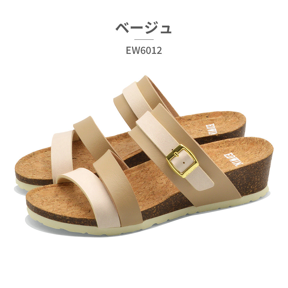 エドウィン EDWIN サンダル レディース EW6012 エドウィン ウェッジソール （ベージュ） ベージュ