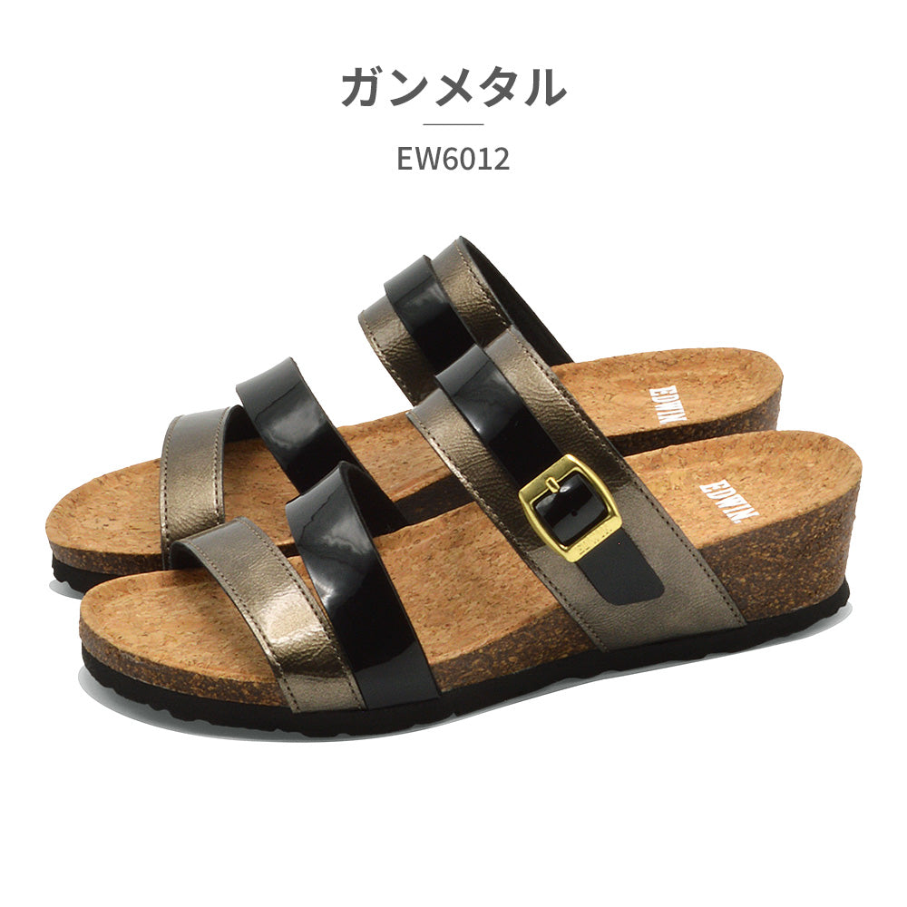 エドウィン EDWIN サンダル レディース EW6012 エドウィン ウェッジソール （ゴールド） ゴールド