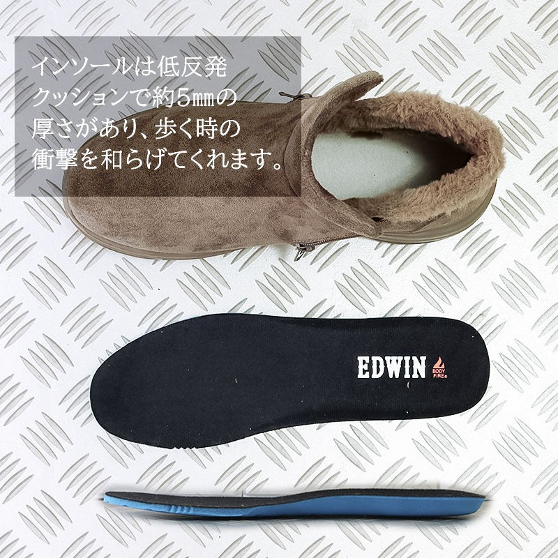 エドウィン EDWIN 防滑 撥水 ショートブーツ （ダークブラウン） ダークブラウン