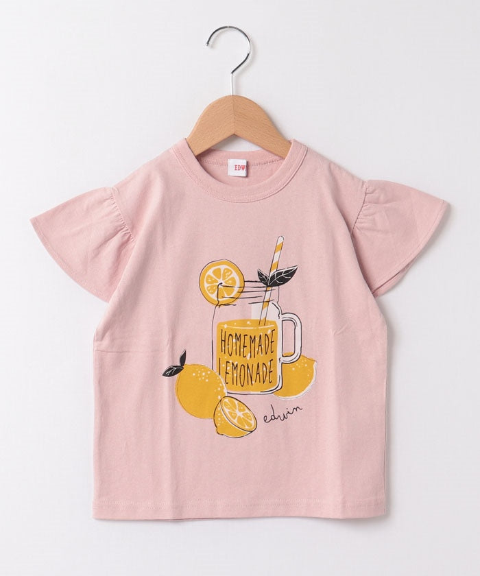 エドウィン EDWIN 22SS フリルスリーブTEE    788415B ピンク,ピンク