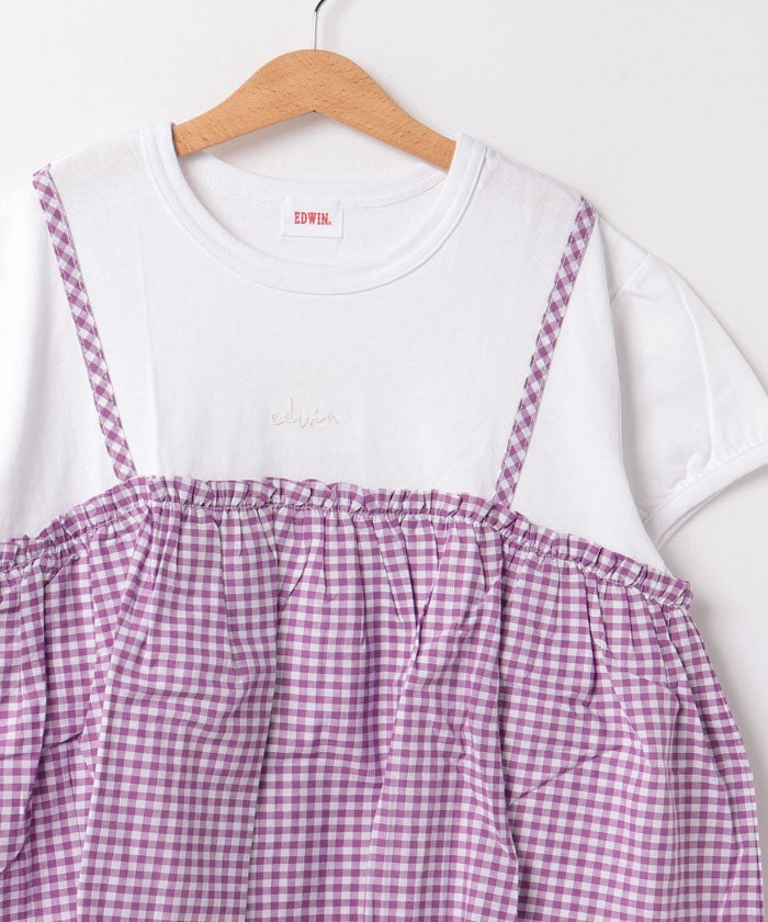 エドウィン EDWIN 22SS フェイクビスチェTEE   788416B パープル