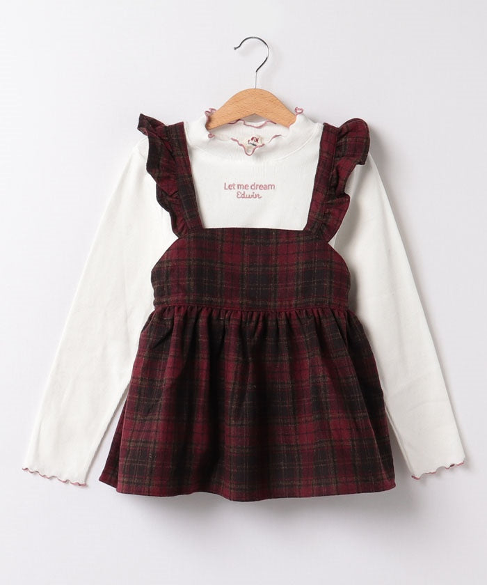 エドウィン EDWIN 22AWチェックキャミスタンドカラー POコンビ 788422B ピンク,レッド