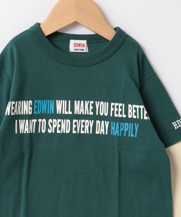 エドウィン EDWIN 22AW フェイクレイヤードTEE  718606B グリーン