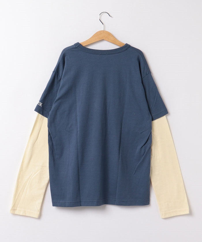 エドウィン EDWIN 22AW フェイクレイヤードTEE  718606B ブルー