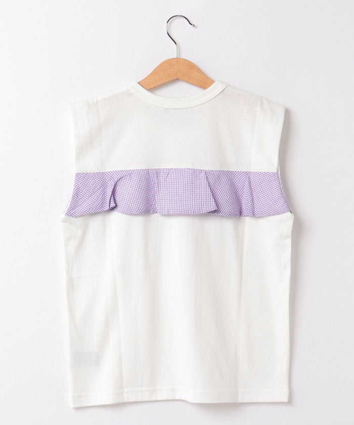 エドウィン EDWIN 21SS フロントフリルノースリーブ TEE 788406B ラベンダー
