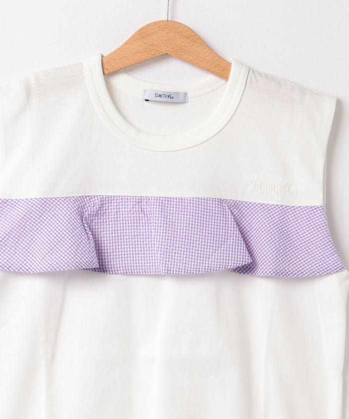 エドウィン EDWIN 21SS フロントフリルノースリーブ TEE 788406B ラベンダー