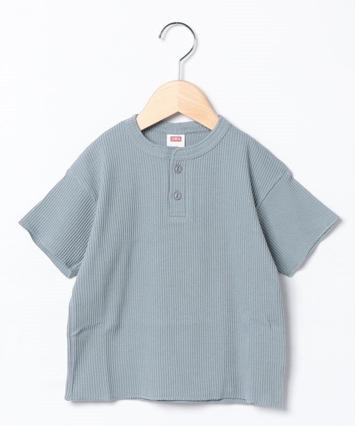 エドウィン EDWIN H/S HENRY NECK RIB TGRAYISH BLUE,グレイッシュブルー