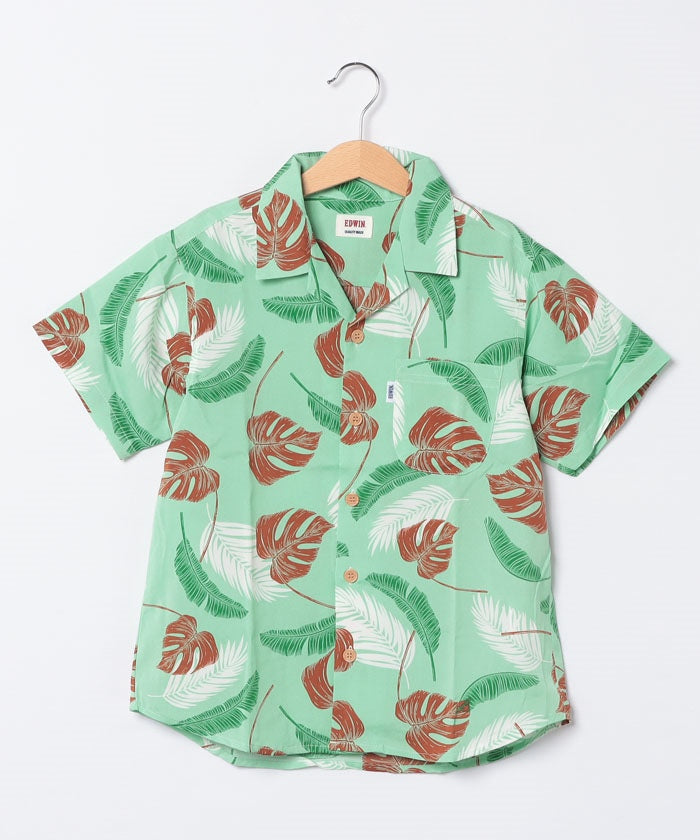 エドウィン EDWIN H/S OPEN NECK SHIRTSS.GREEN,グリーン