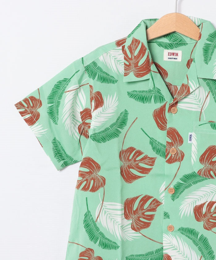 エドウィン EDWIN H/S OPEN NECK SHIRTSS.GREEN