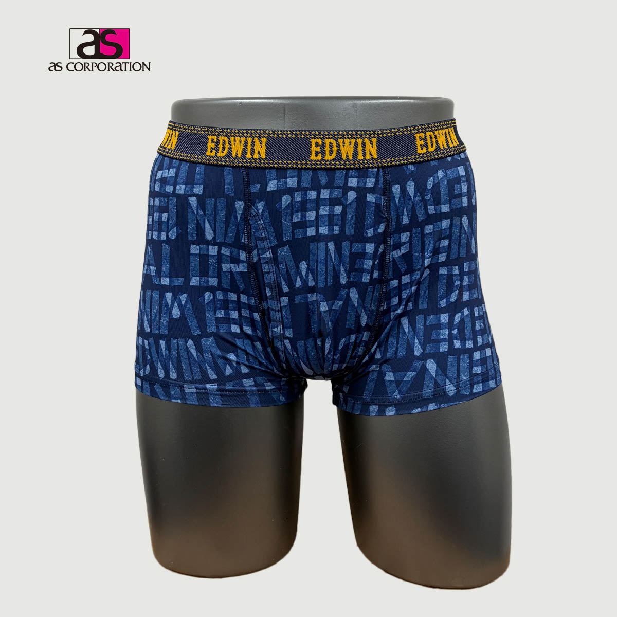 エドウィン EDWIN ポリエステルベア天竺 前開きプリントボクサーブリーフ 【返品不可商品】 （テープロゴ） テープロゴ