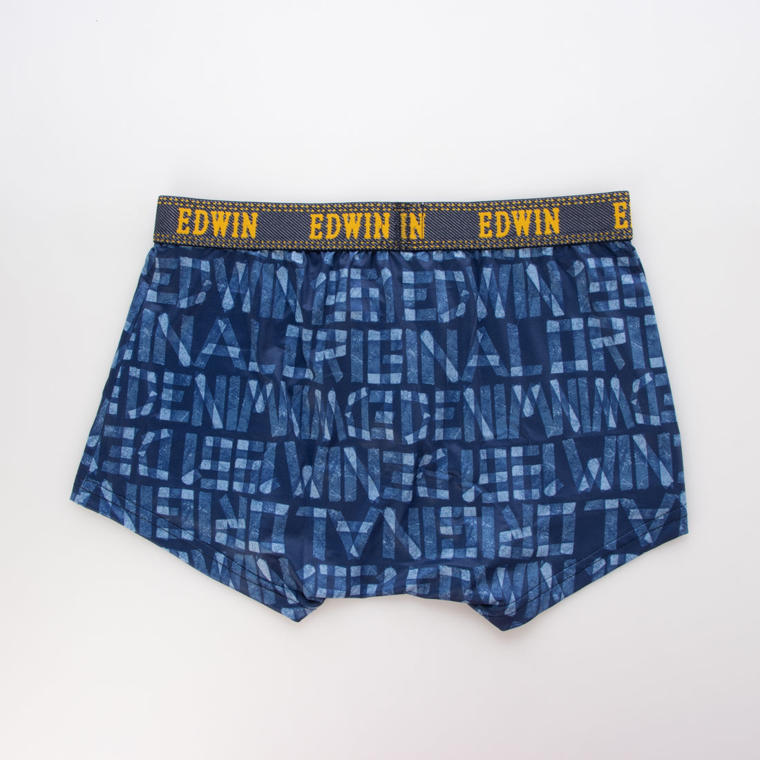 エドウィン EDWIN ポリエステルベア天竺 前開きプリントボクサーブリーフ 【返品不可商品】 （テープロゴ） テープロゴ