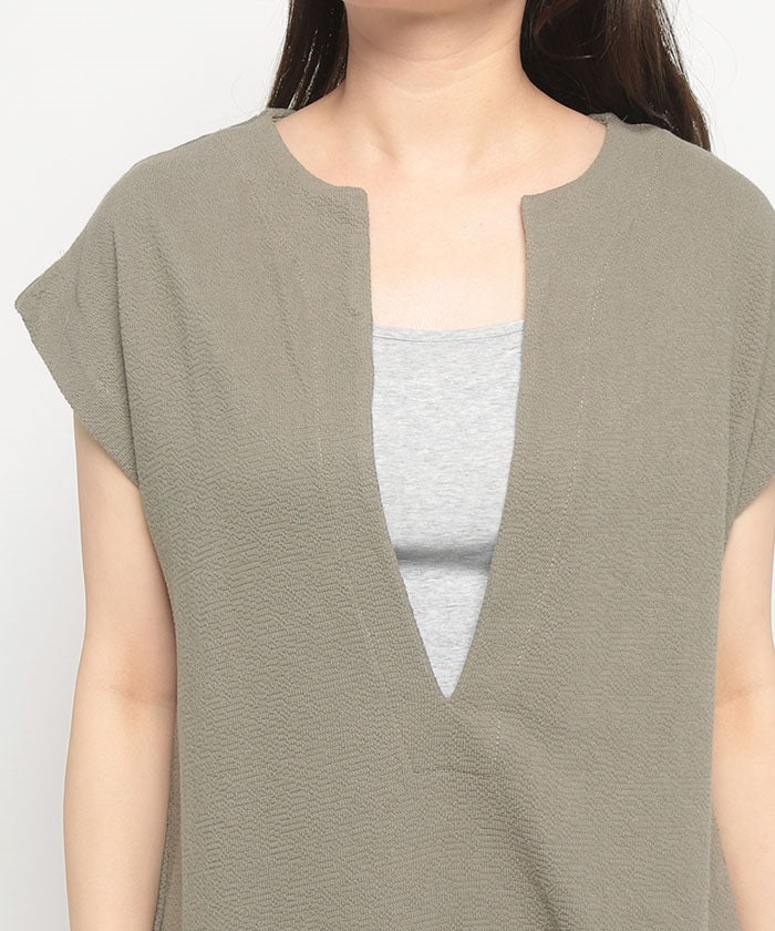 エドウィン EDWIN KEY NECK ONEPIECE   LIGHT KHAKI