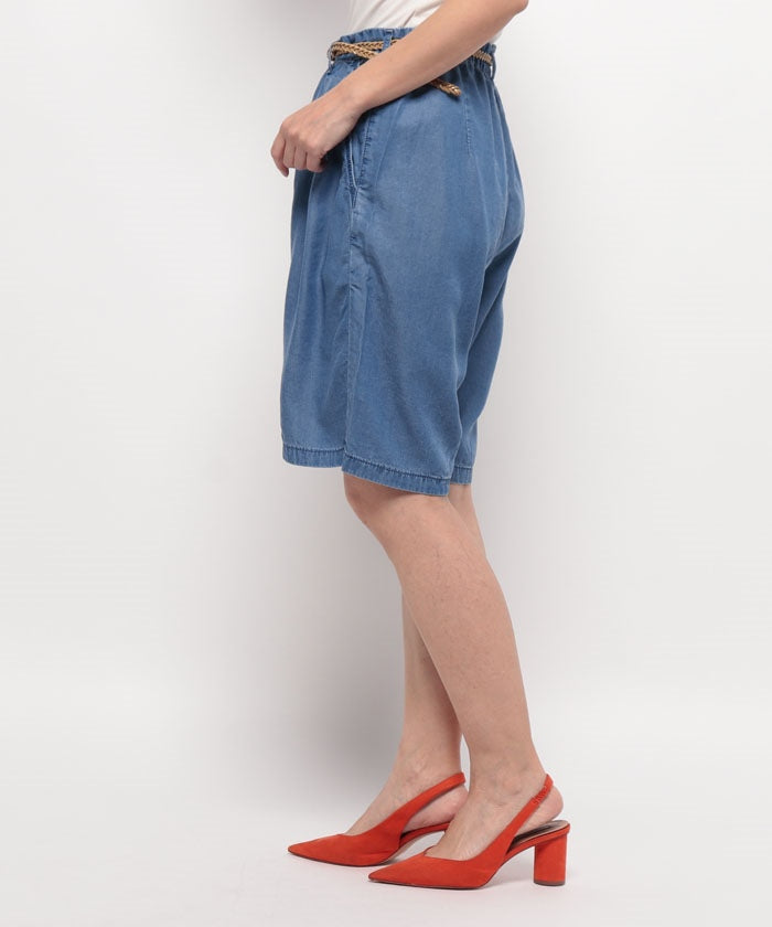 エドウィン EDWIN #SO TUCK SHORTS      テンセル LIGHT BLUE