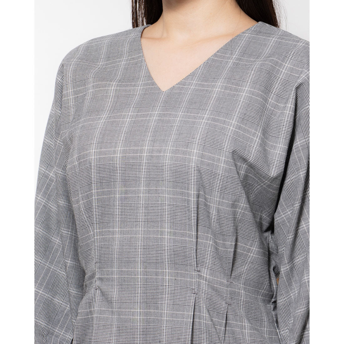エディスト クローゼット EDIST. CLOSET グレンチェックワンピース グレー