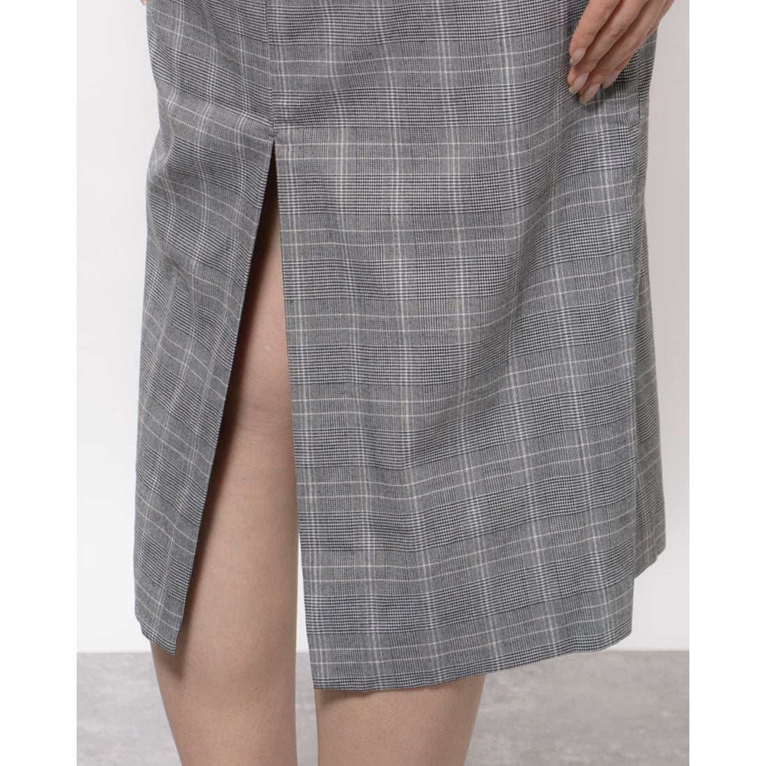エディスト クローゼット EDIST. CLOSET グレンチェックワンピース グレー