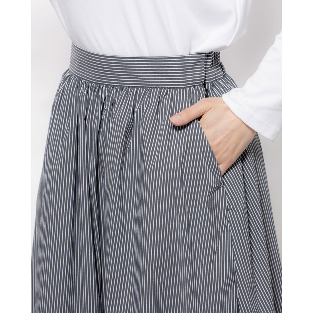 エディスト クローゼット EDIST. CLOSET ストライプフレアースカート