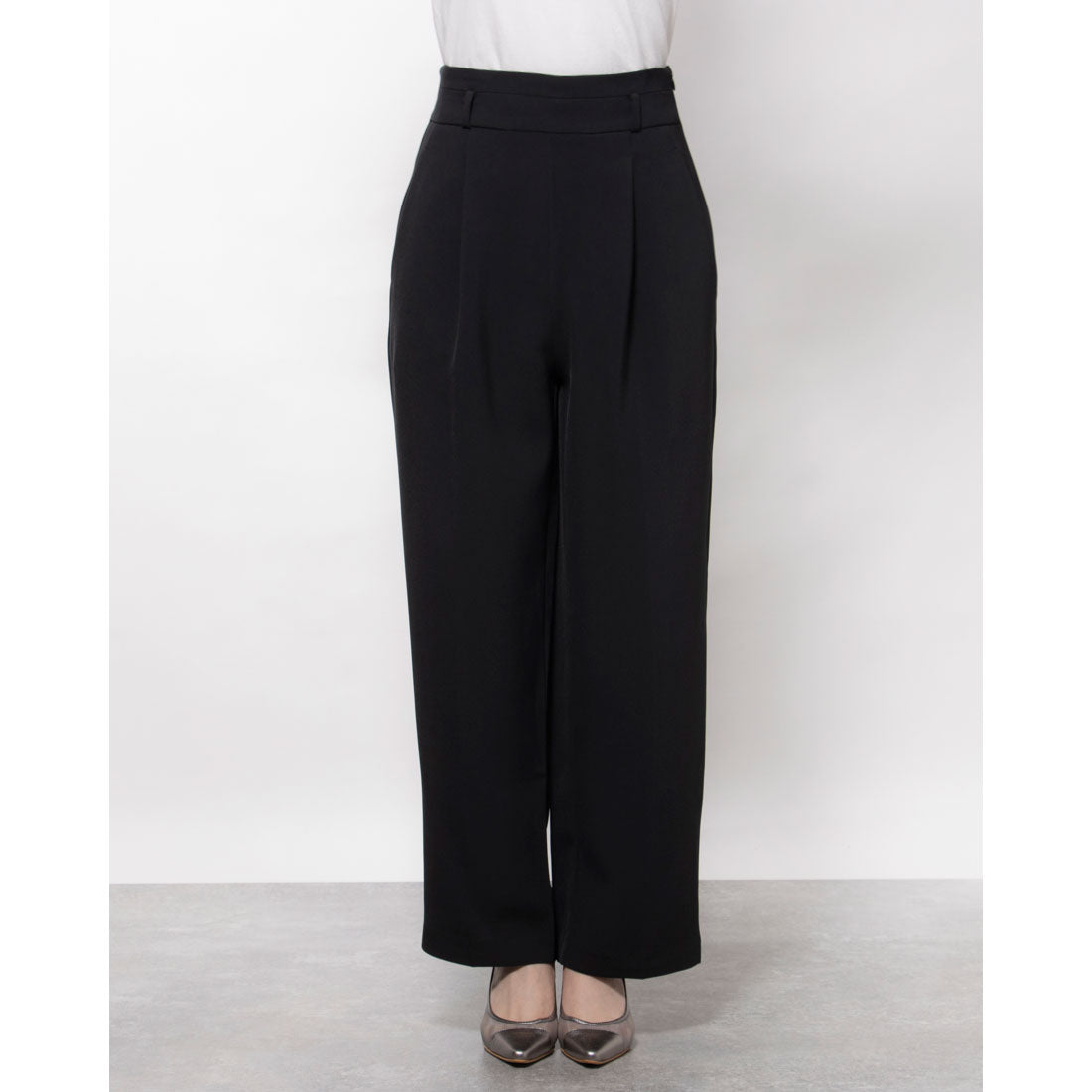 エディスト クローゼット EDIST. CLOSET センタープレスブラックストレートパンツ