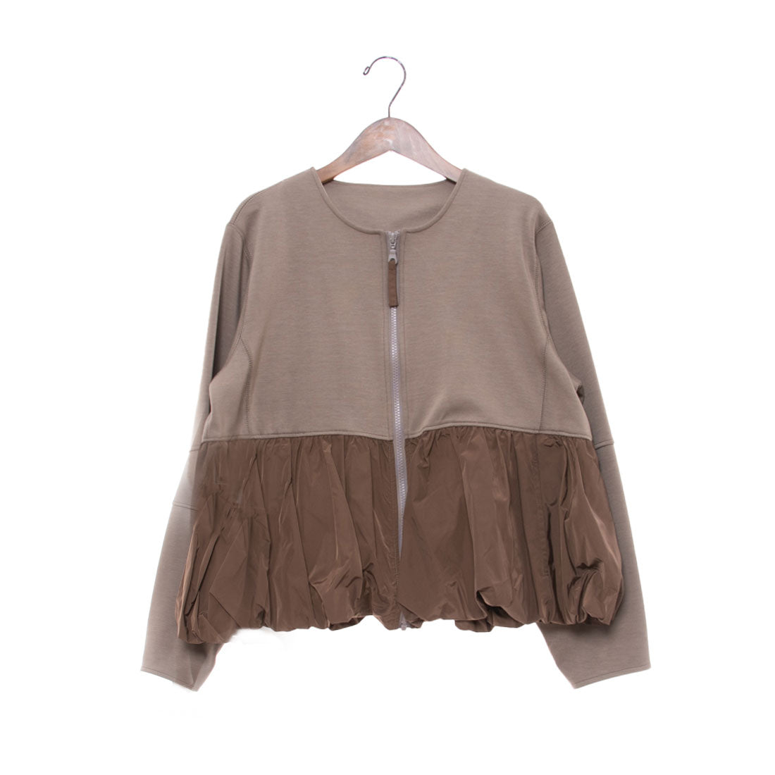 エグランティーヌ EGLANTINE ダンボール異素材切り替えバルーンジャケット,モカ