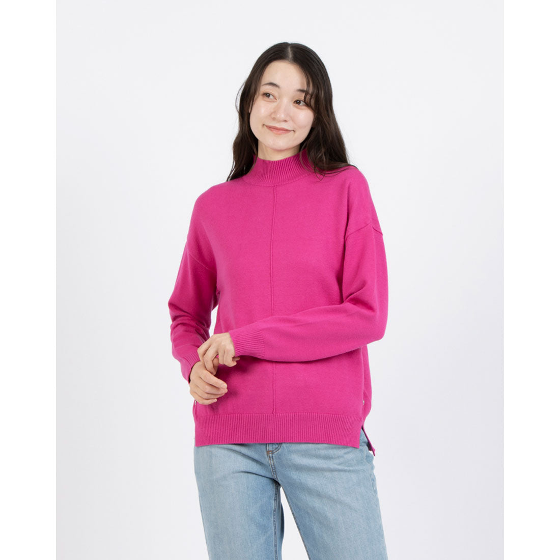 EGLANTINE Snap Pullover High Neck Knit