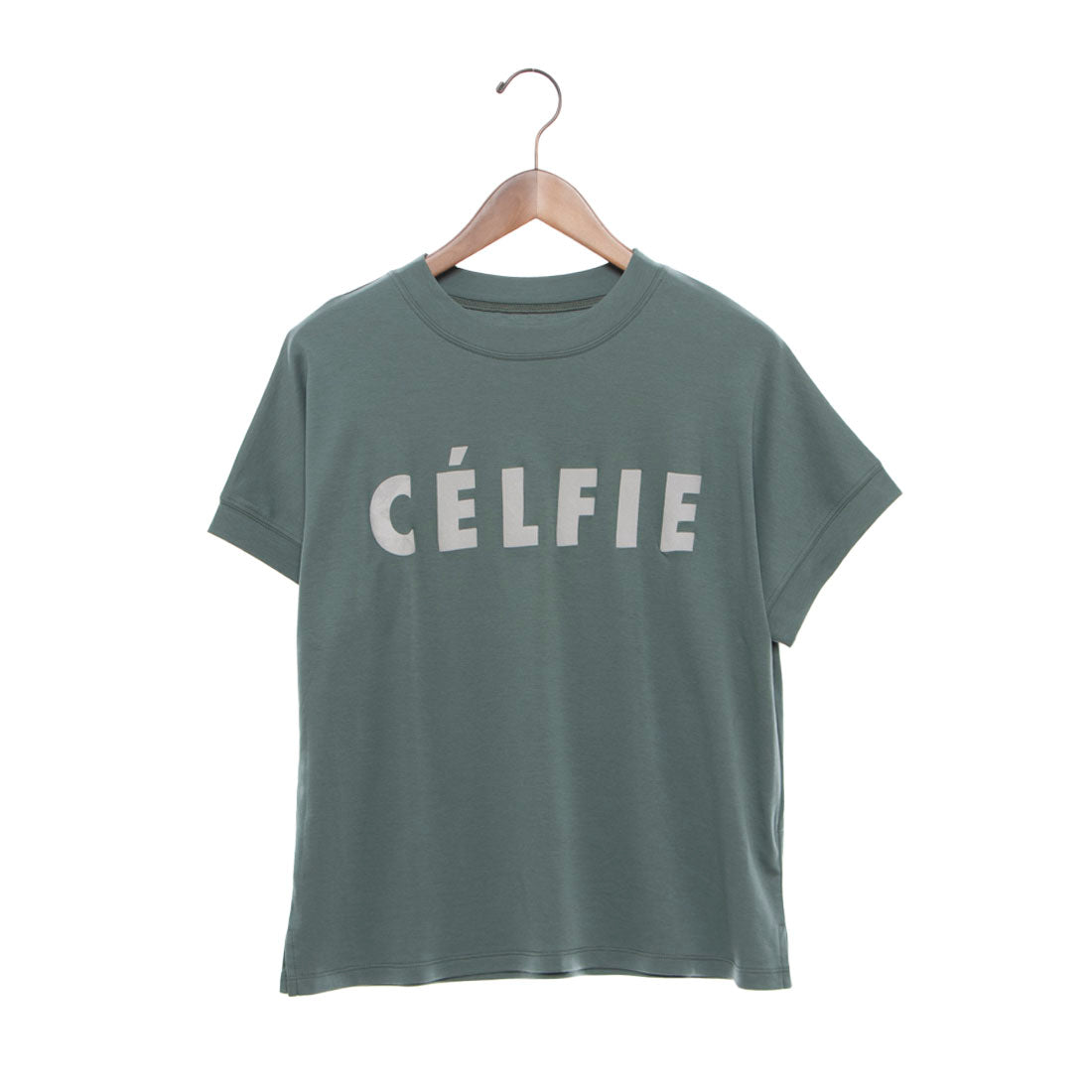 エグランティーヌ EGLANTINE ローズペトール加工 CELFIEロゴプリントTシャツ （グリーン） グリーン