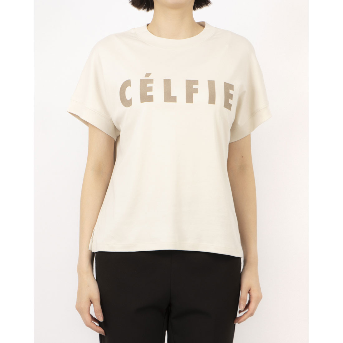 エグランティーヌ EGLANTINE ローズペトール加工 CELFIEロゴプリントTシャツ （グリーン） グリーン