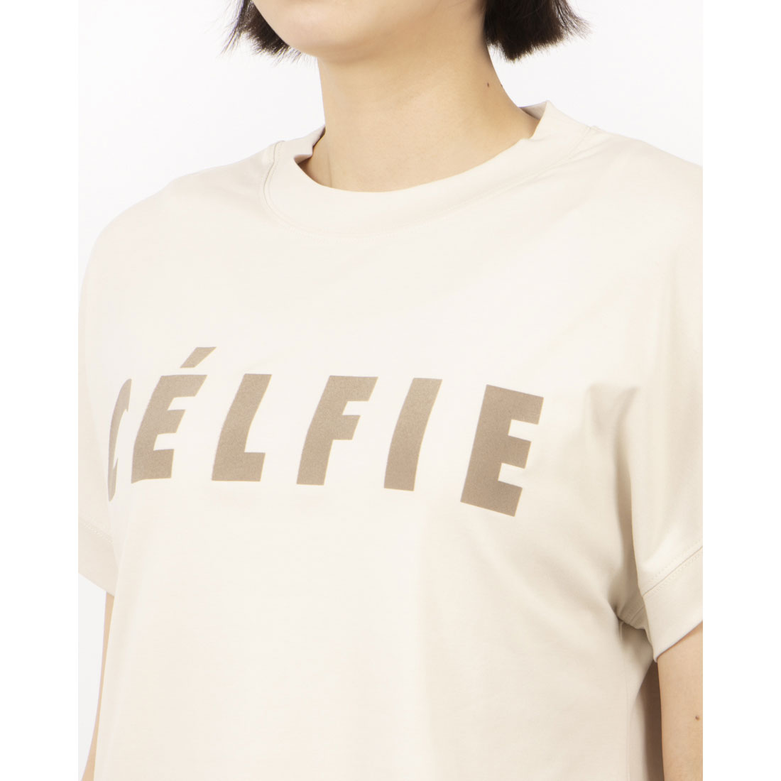 エグランティーヌ EGLANTINE ローズペトール加工 CELFIEロゴプリントTシャツ （グリーン） グリーン