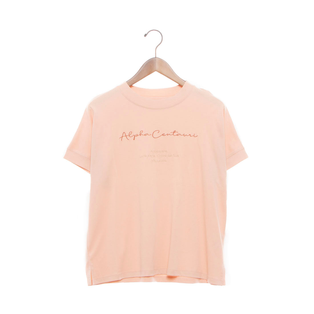 エグランティーヌ EGLANTINE ローズペトール ロゴ刺繍半袖Tシャツ （ペールピンク） ペールピンク