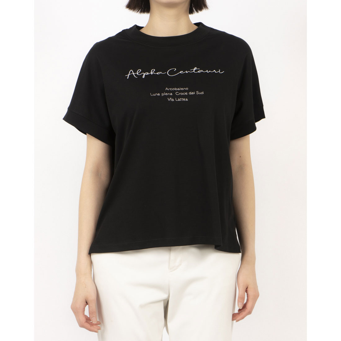 エグランティーヌ EGLANTINE ローズペトール ロゴ刺繍半袖Tシャツ （ペールピンク） ペールピンク