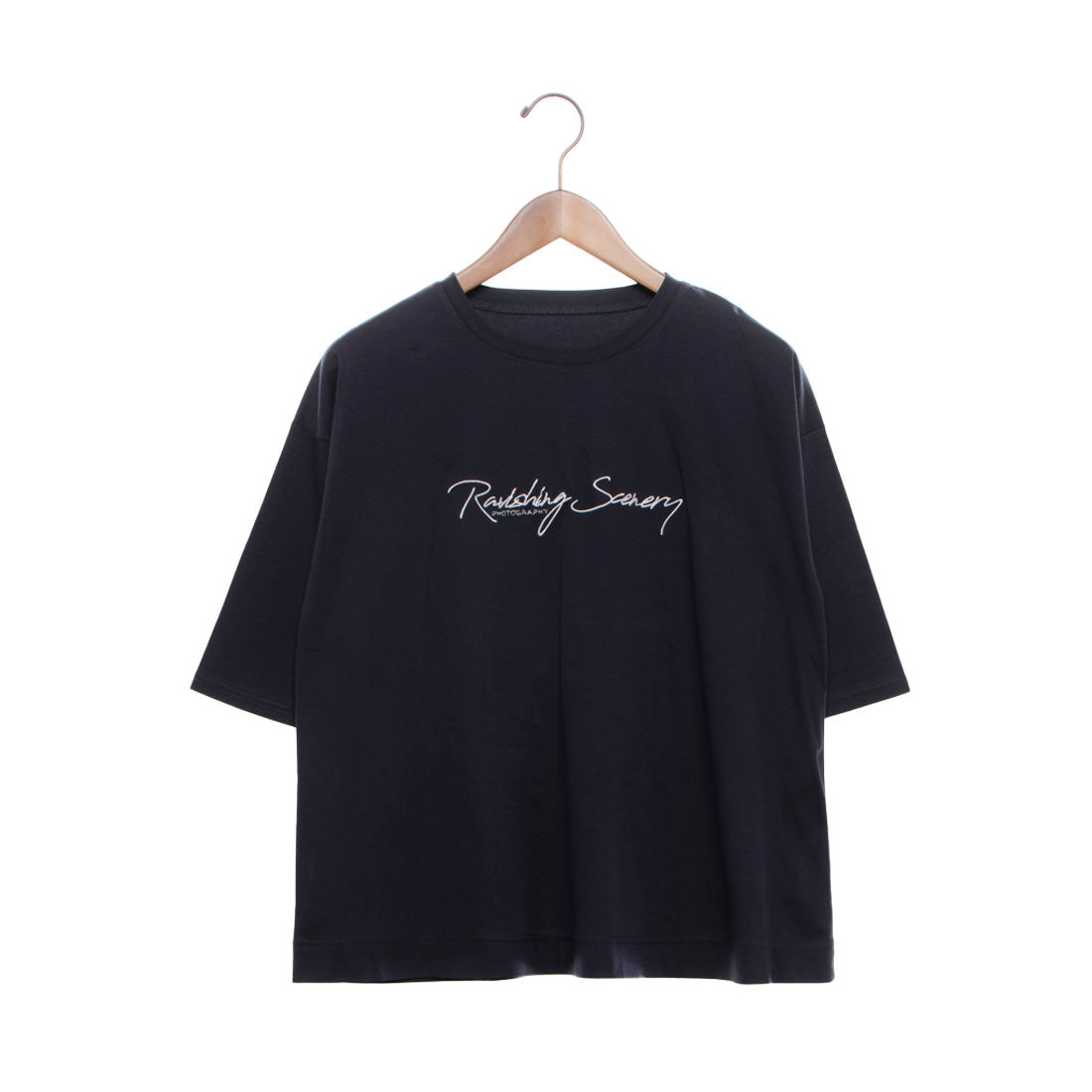 エグランティーヌ EGLANTINE バイオスムース ロゴ刺繍5分袖Tシャツ （ネイビー） ネイビー