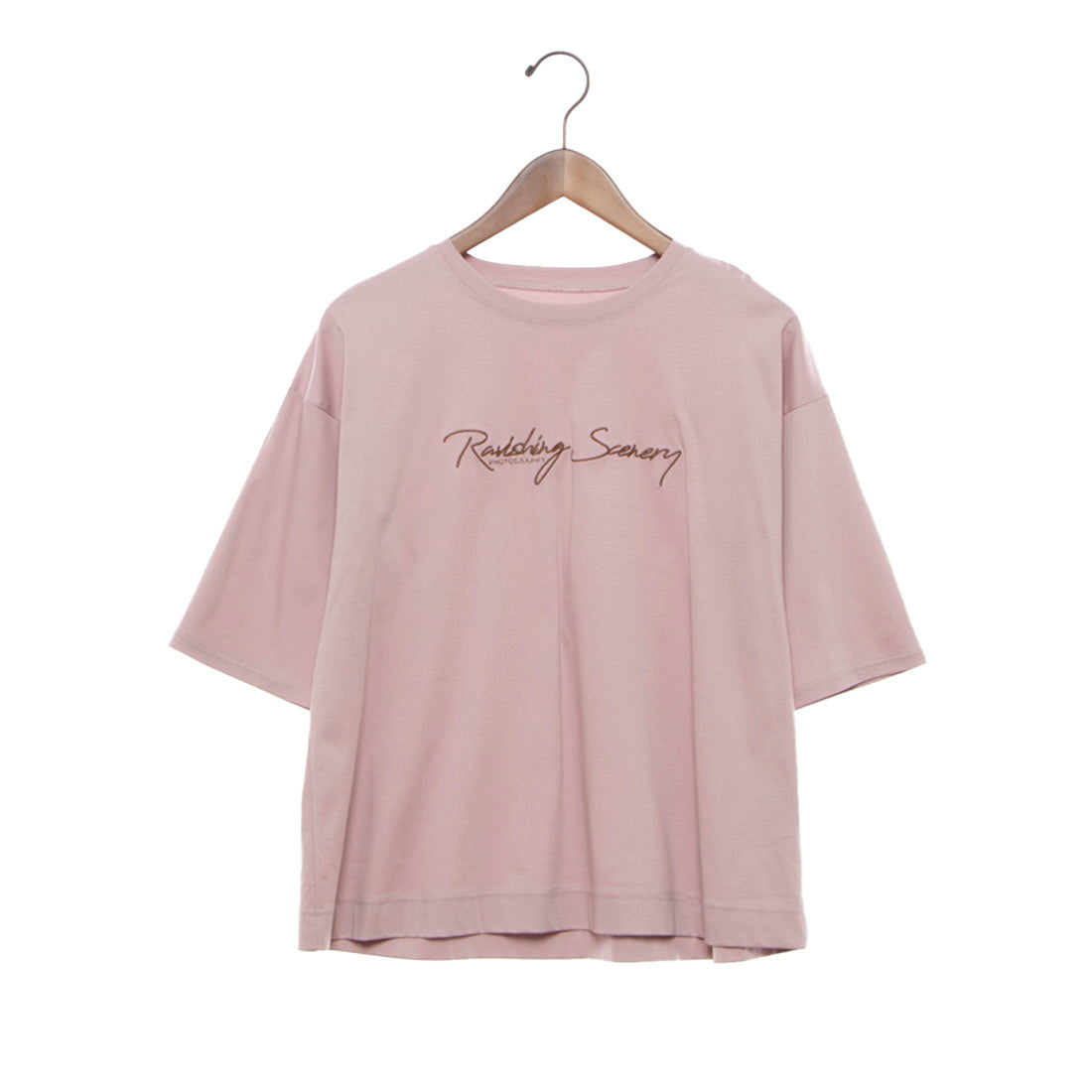 エグランティーヌ EGLANTINE バイオスムース ロゴ刺繍5分袖Tシャツ （ピンク） ピンク
