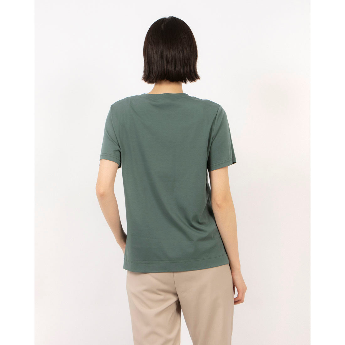 エグランティーヌ EGLANTINE ローズペトール加工 CHEREパイルロゴ半袖Tシャツ （キャメル） キャメル